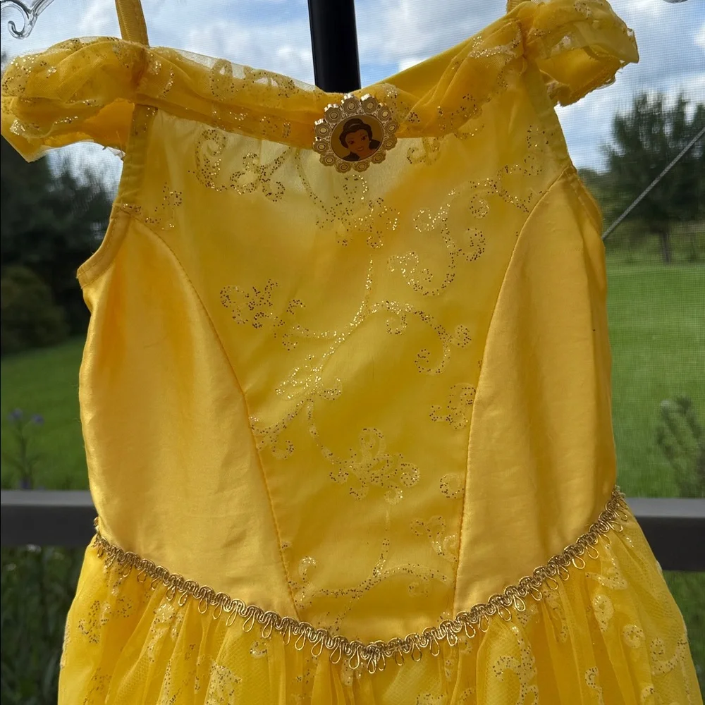 Disney Princess Belle 4-6 Halloween dress Costume/wand/crown/purse/jewelry/plush - Picture 5 of 8